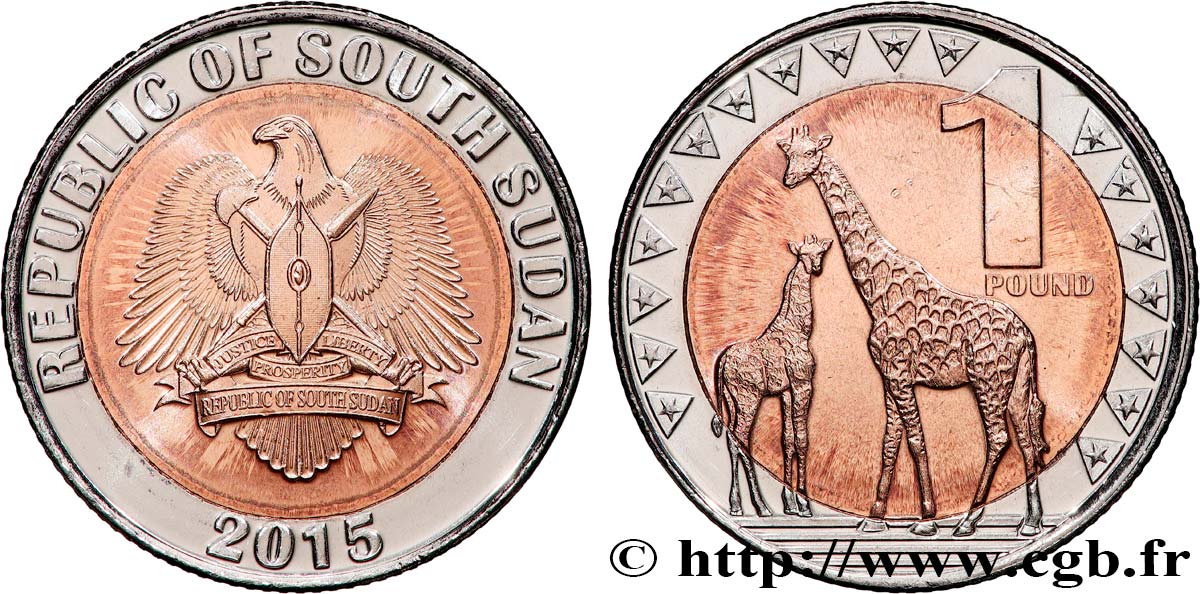 SOUTH SUDAN 1 Pound 2015 Pretoria MS 