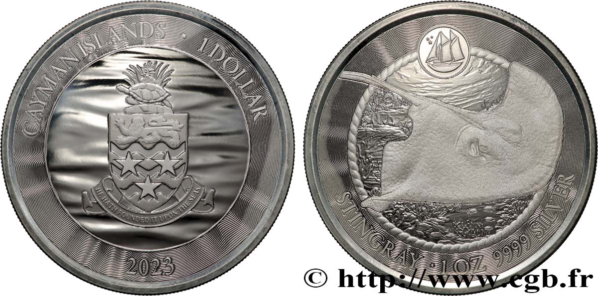 ARGENT D INVESTISSEMENT 1 Oz - 1 Dollar Raie 2023  FDC 