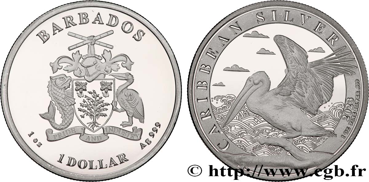 SILVER INVESTMENT 1 Oz - 1 Dollar Proof Pelican 2023  MS 