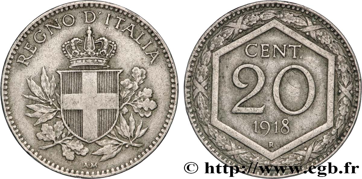 ITALIE 20 Centesimi 1918 Rome TTB+ 