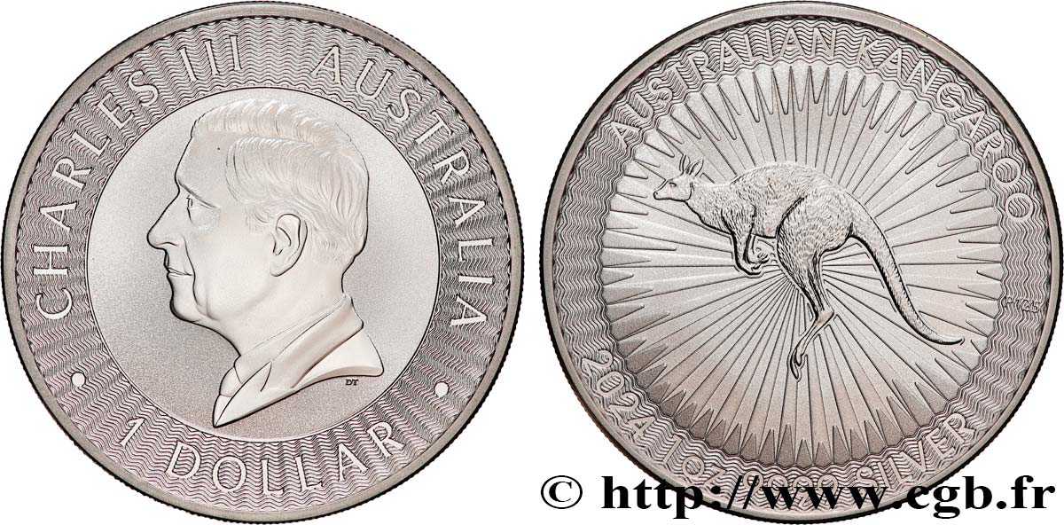 SILVER INVESTMENT 1 Oz - 1 Dollar Kangourou 2024  MS 