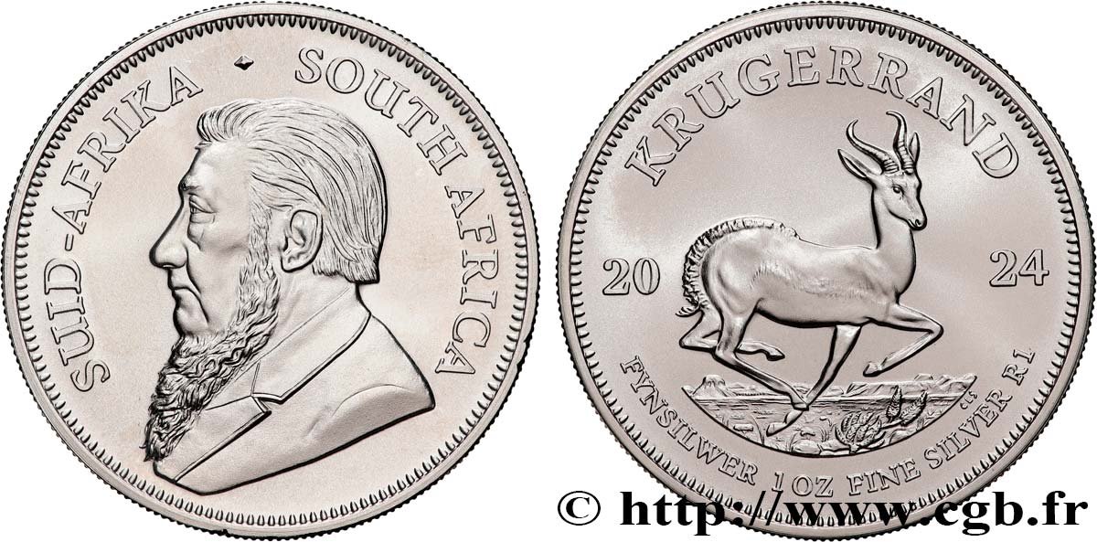 SILVER INVESTMENT 1 Oz - 1 Krugerrand Paul Kruger 2024 Prétoria ST 