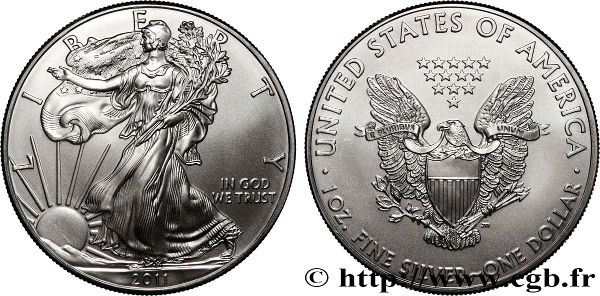 SILVER INVESTMENT 1 Oz - 1 Dollar Silver Eagle 2011  MS 