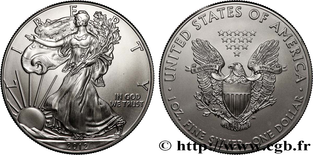 SILVER INVESTMENT 1 Oz - 1 Dollar Silver Eagle 2012  ST 