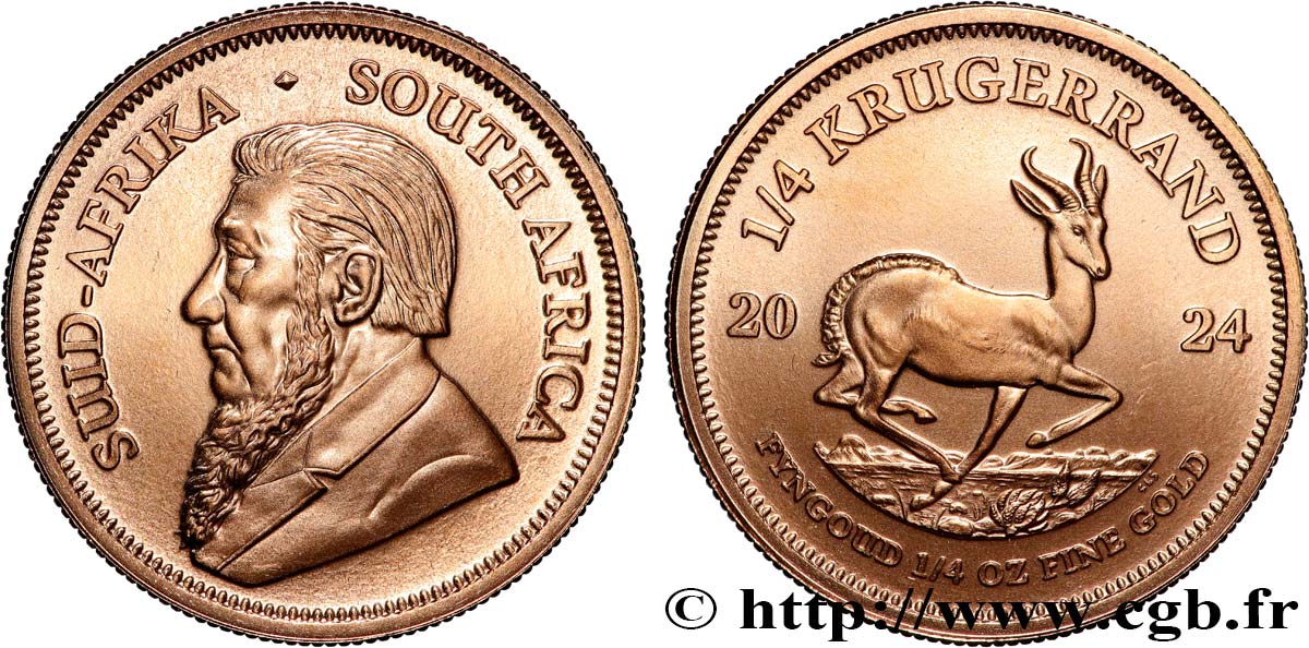 ORO, PALLADIO E PLATINO: INVESTIMENTI 1/4 Oz - 1/4 Krugerrand Paul Kruger 2024 Prétoria MS 