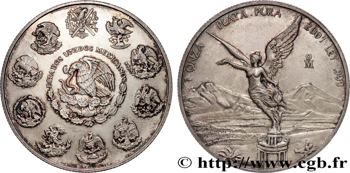 SILVER INVESTMENT 1 Once Victoire ailée 2001 Mexico AU 