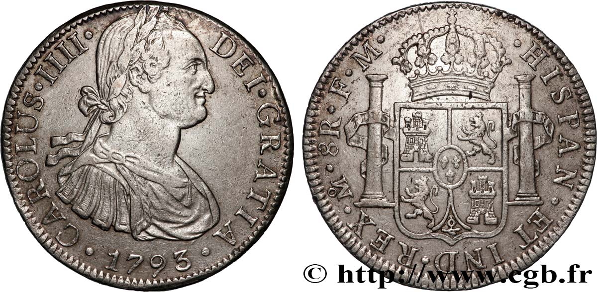 MEXIQUE - CHARLES IV 8 Reales 1793 Mexico TTB+ 