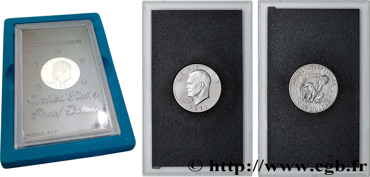 VEREINIGTE STAATEN VON AMERIKA 1 Dollar Eisenhower Proof 1971 San Francisco - S Polierte Platte 