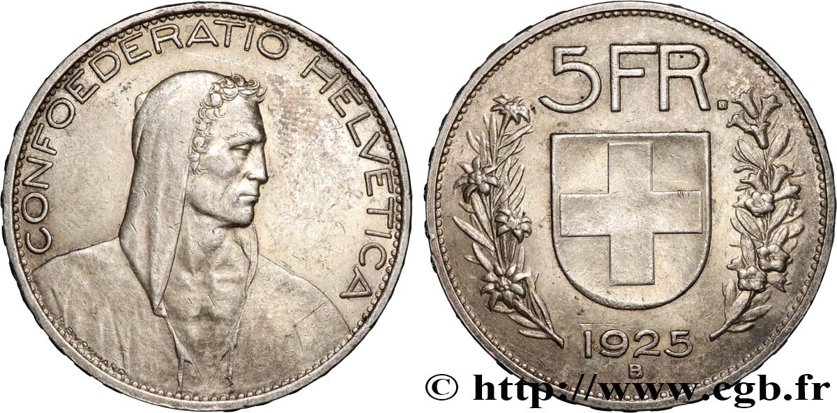 SUIZA 5 Francs berger 1925 Berne MBC 