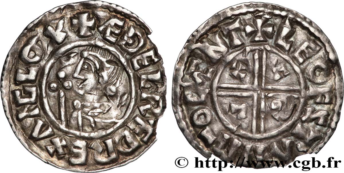 ANGLETERRE - ROYAUME D ANGLETERRE - ÆTHELRED II Penny n.d. Canterbury TTB+ 