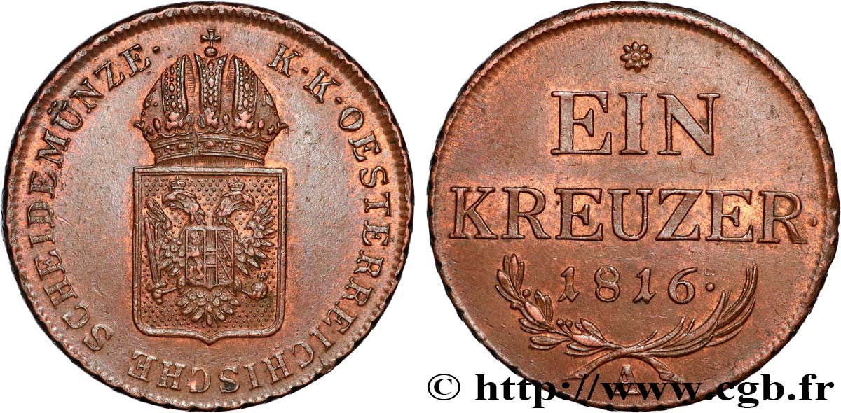 AUSTRIA 1 Kreuzer 1816 Vienne AU 