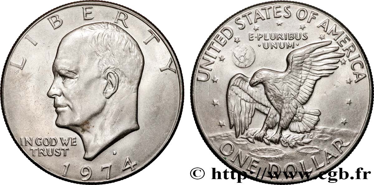 VEREINIGTE STAATEN VON AMERIKA 1 Dollar Eisenhower  1974 Denver VZ 