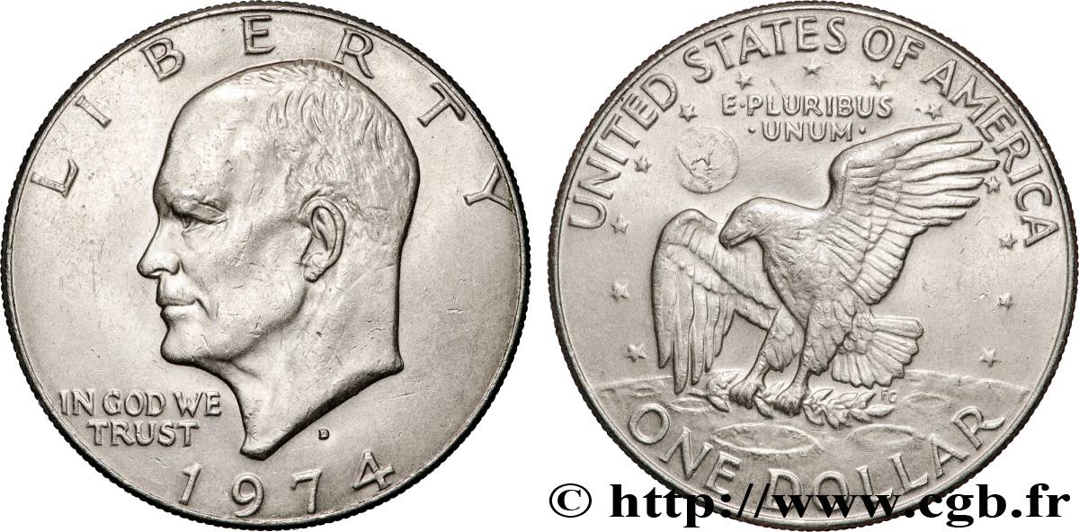 ESTADOS UNIDOS DE AMÉRICA 1 Dollar Eisenhower  1974 Denver EBC 