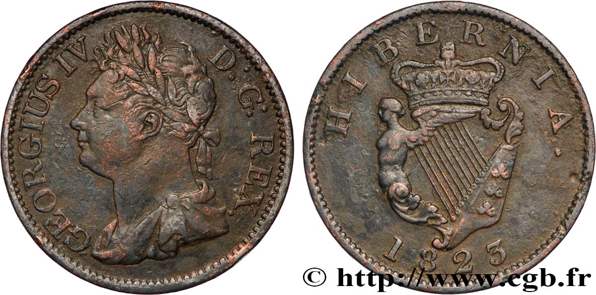 IRLANDA 1/2 Penny Georges IV 1823  MBC 