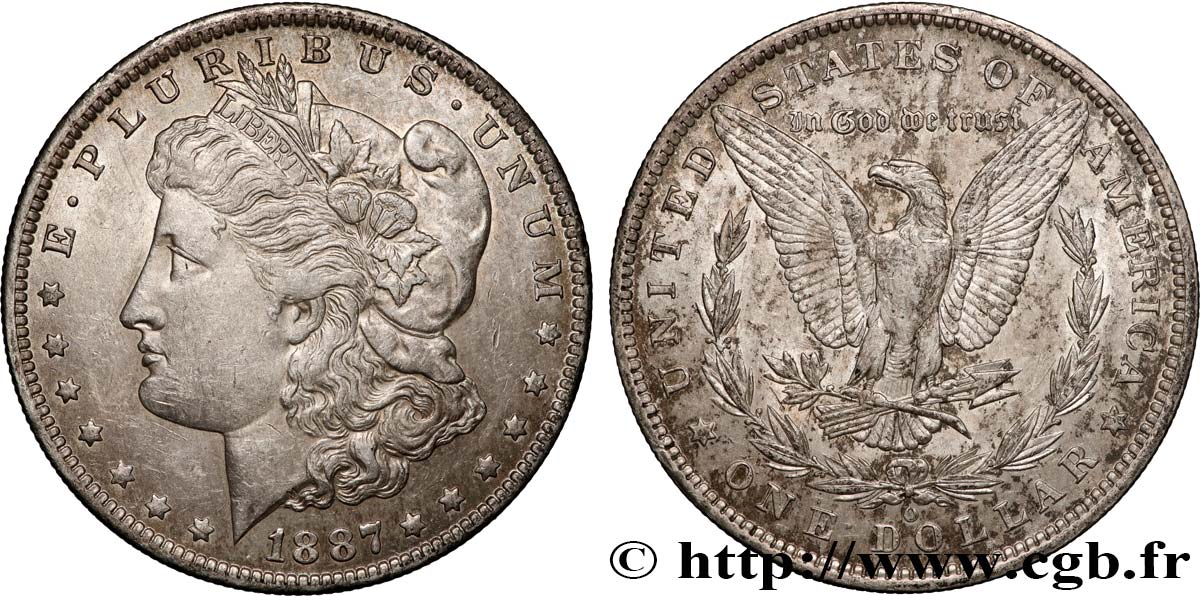 ÉTATS-UNIS D AMÉRIQUE 1 Dollar Morgan 1887 Nouvelle-Orléans TTB+ 