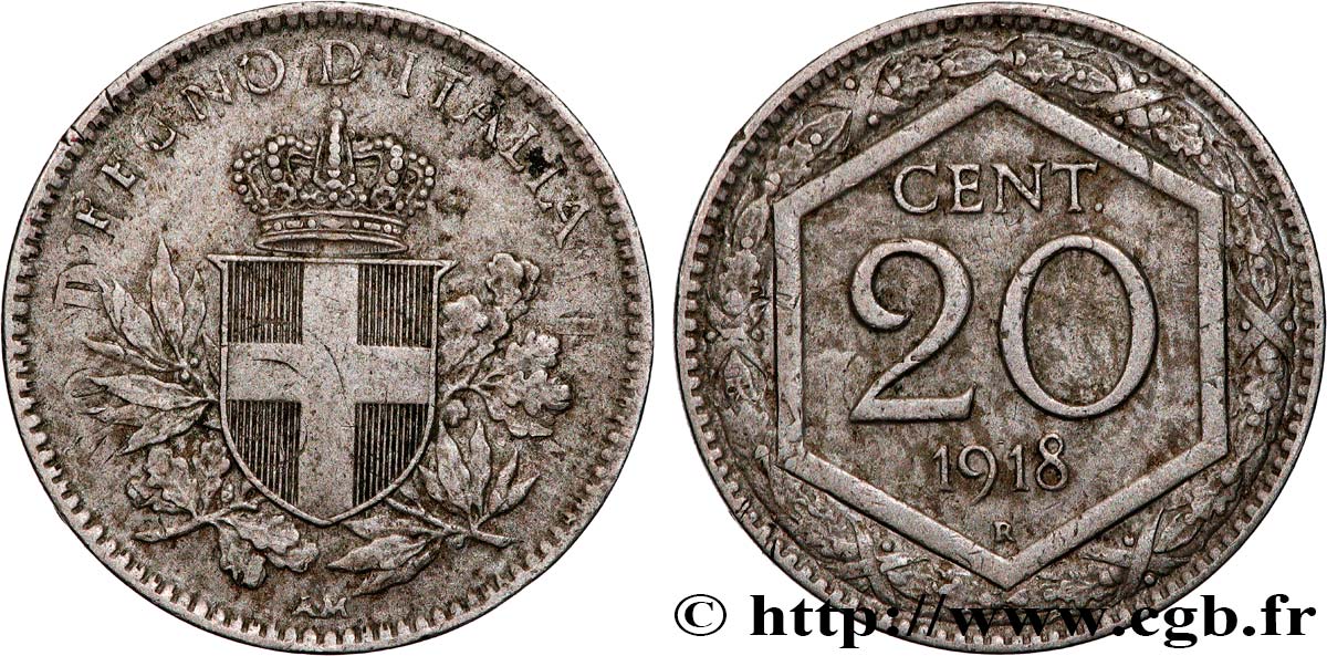 ITALIE 20 Centesimi 1918 Rome TTB+ 