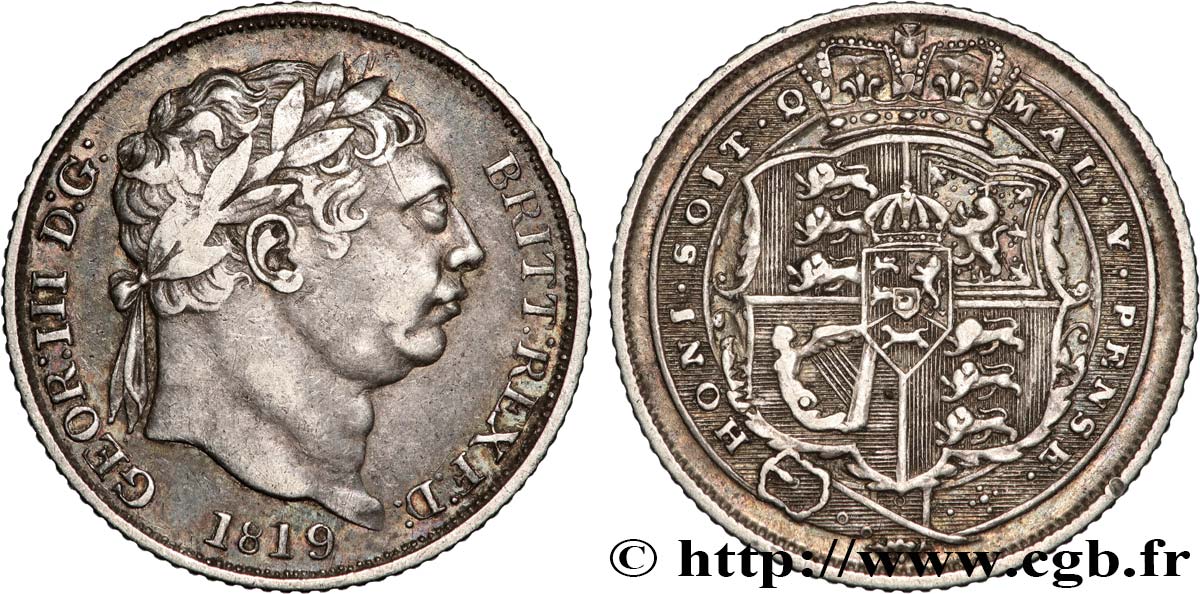 GRANDE-BRETAGNE - GEORGES III 6 Pence  1819 Londres TTB 