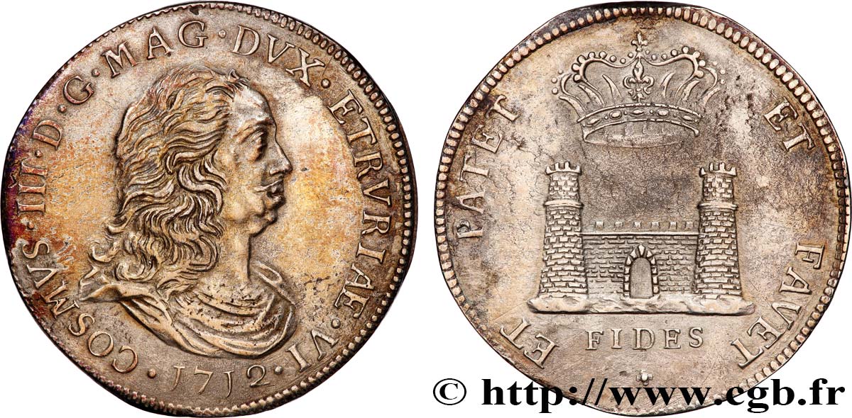 ITALIA - LIVORNO - COSME III DE MÉDICI 1 Tallero 1712 Livourne MBC+ 