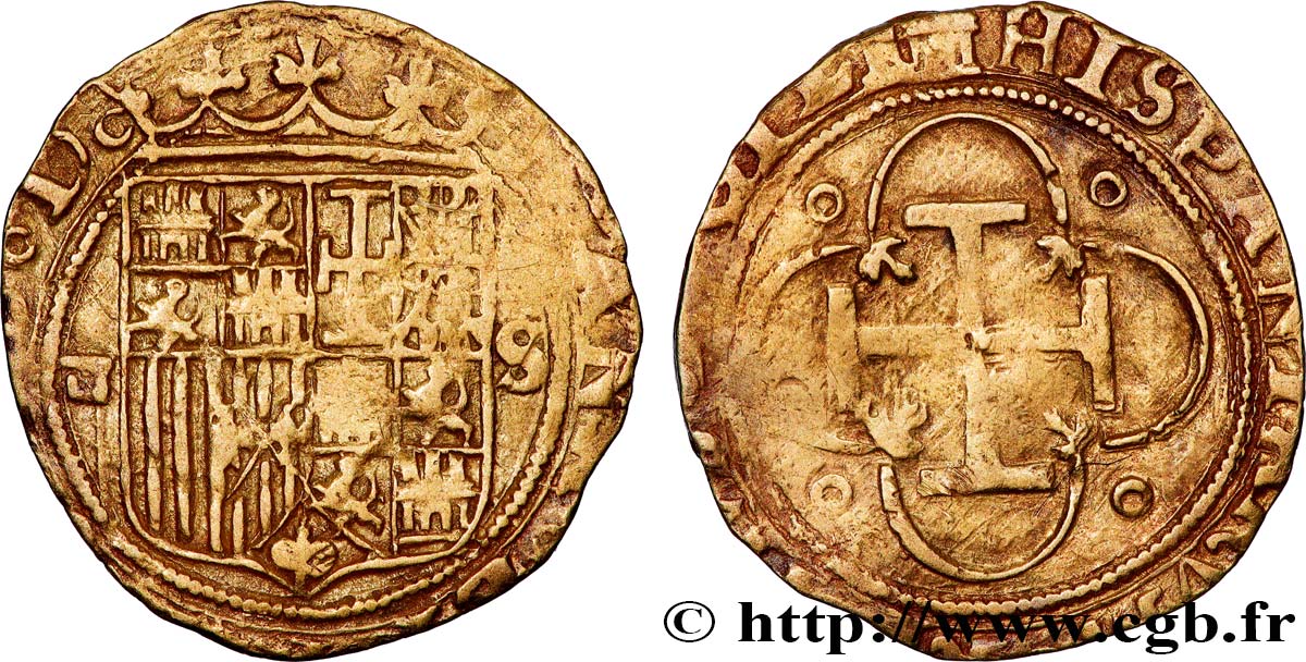 SPAIN - KINGDOM OF SPAIN - PHILIP II Escudo n.d. Séville XF 