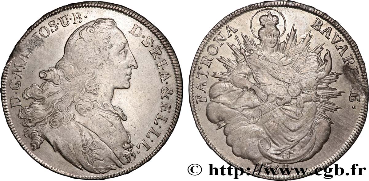 ALEMANIA - ELECTORADO DE BAVIERA - MAXIMILIANO III JOSÉ Thaler  1768 Munich MBC 