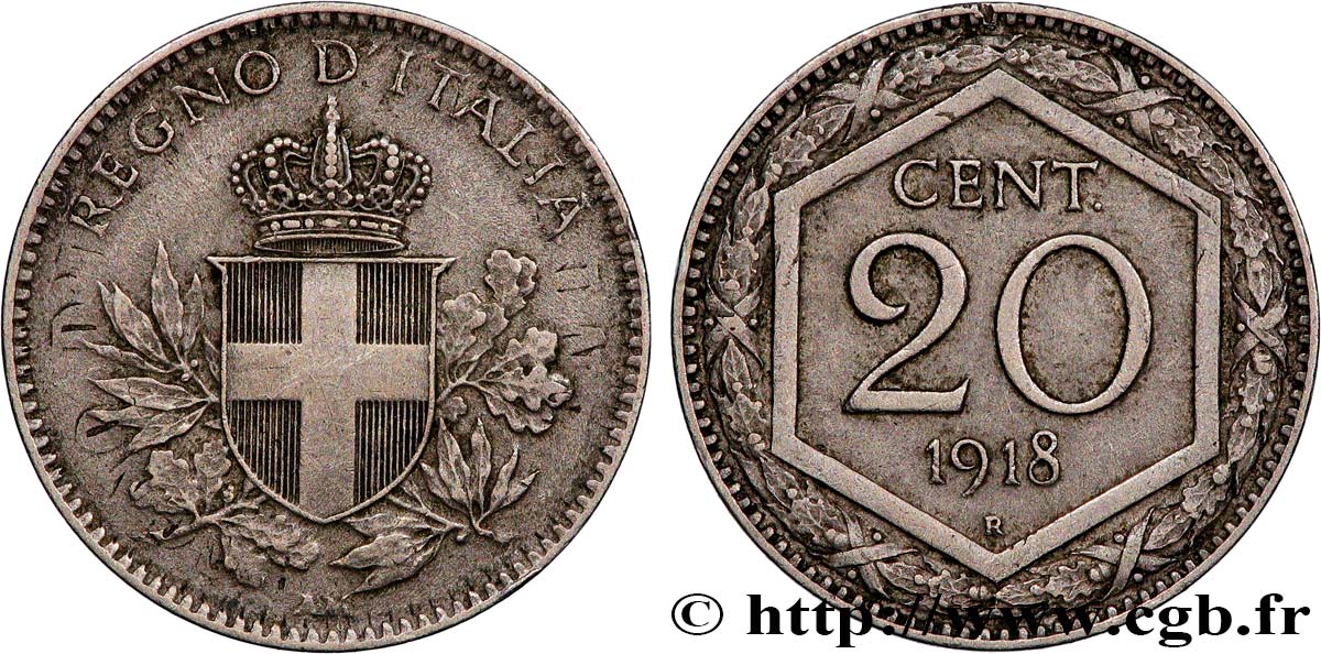ITALIE 20 Centesimi 1918 Rome TTB+ 