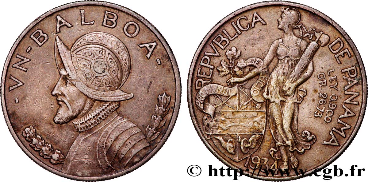 PANAMA 1 Balboa Vasco Nunez de Balboa 1934
  BB 