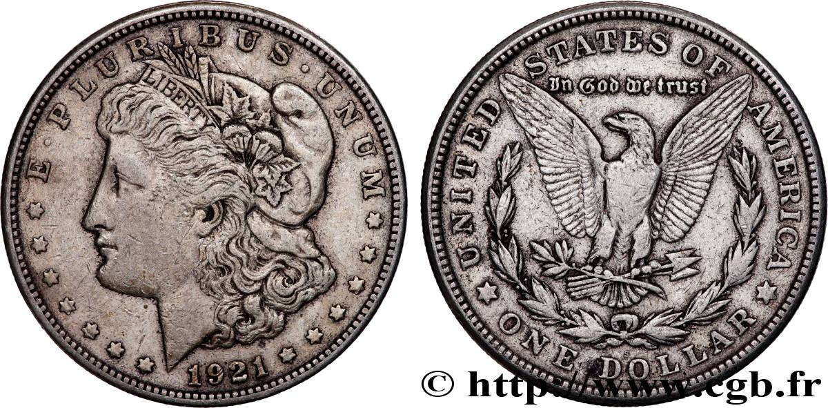 ÉTATS-UNIS D AMÉRIQUE 1 Dollar type Morgan 1921 San Francisco TTB 