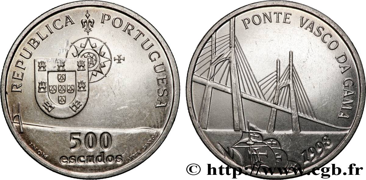 PORTOGALLO 500 Escudos Pont Vasco de Gama 1998  MS 