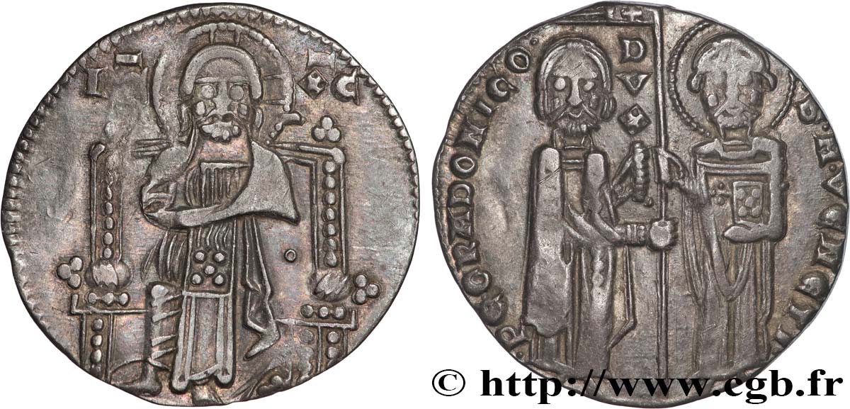 ITALIE - VENISE - PIERRE GRADENIGO (49ème doge) Grosso ou Matapan c. 1290-1310 Venise TTB 