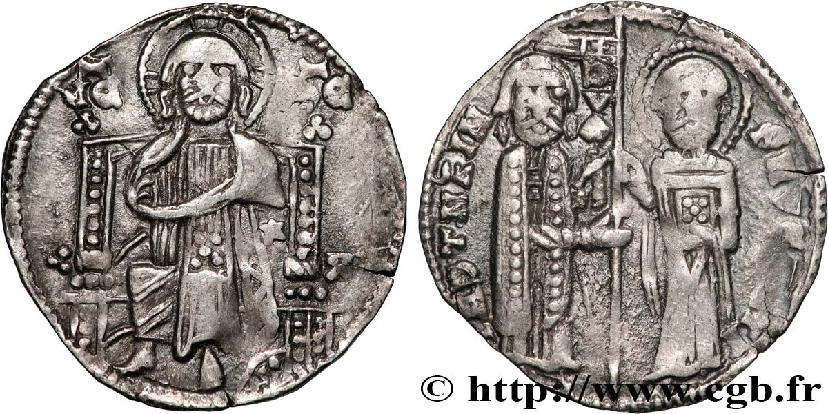 ITALY - VENICE - JACOPO CONTARINI (47th doge) Grosso ou Matapan c. 1275-1280 Venise SS 