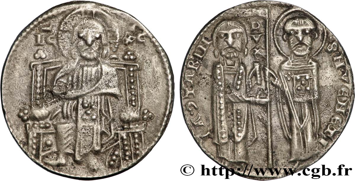 ITALY - VENICE - JACOPO CONTARINI (47th doge) Grosso ou Matapan c. 1275-1280 Venise XF 