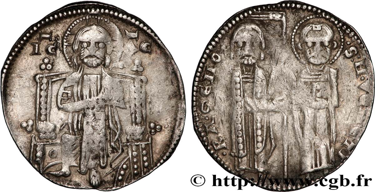 ITALY - VENICE - RENIERO ZENO (45th doge) Grosso ou Matapan c. 1253-1268 Venise XF 