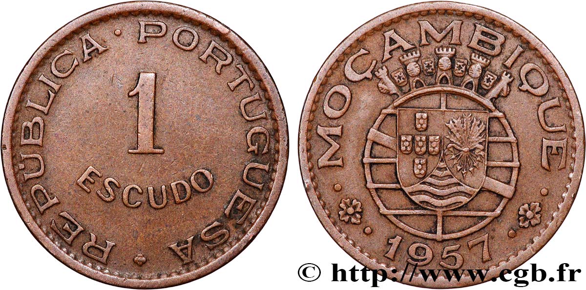 MOZAMBIQUE 1 Escudo colonie portugaise du Mozambique 1957  AU 