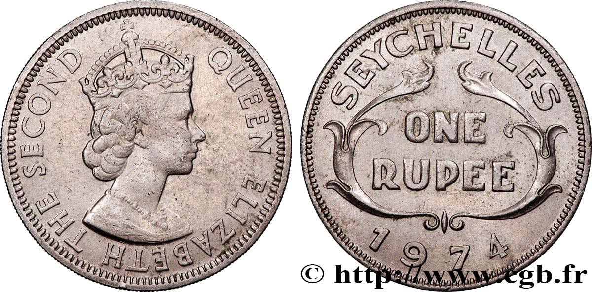 SEYCHELLES 1 Rupee (Roupie) Elisabeth II 1974 Royal Mint TTB 