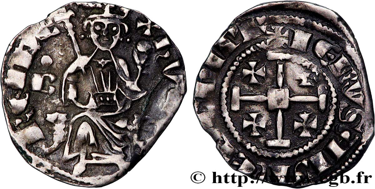 KINGDOM OF CYPRUS - HUGUES IV OF LUSIGNAN Demi-gros n.d. Paphos ? BC+ 