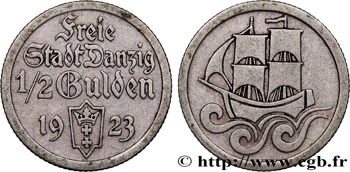 DANZIG (FREIE STADT) 1/2 Gulden 1923  SS 