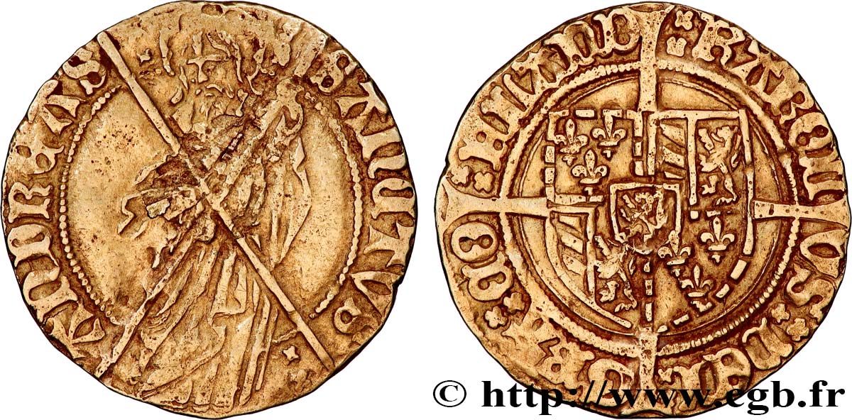 FLANDERS - COUNTY OF FLANDERS - CHARLES THE BOLD Florin d or de Bourgogne n.d. Bruges XF 