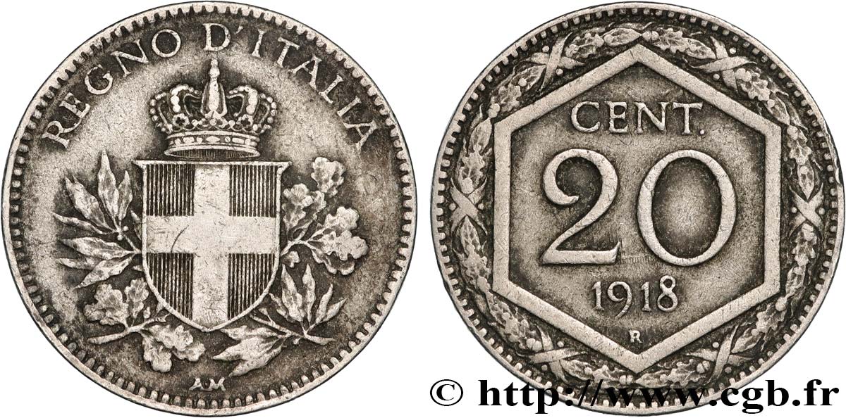 ITALIE 20 Centesimi 1918 Rome TTB+ 