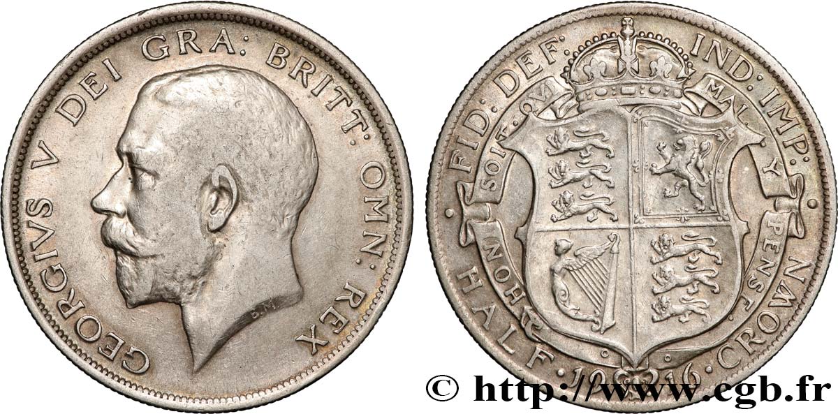 REGNO UNITO 1/2 Crown Georges V 1916 Londres BB 