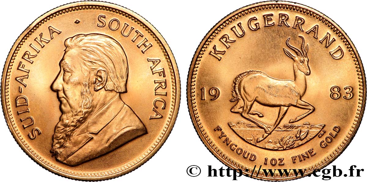 INVESTMENT GOLD 1 Oz - 1 Krugerrand Paul Kruger 1983 Prétoria fST 