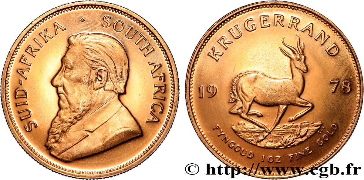 GOLD, PALLADIUM & PLATINUM INVESTMENT 1 Oz - 1 Krugerrand Paul Kruger 1978 Prétoria MS 