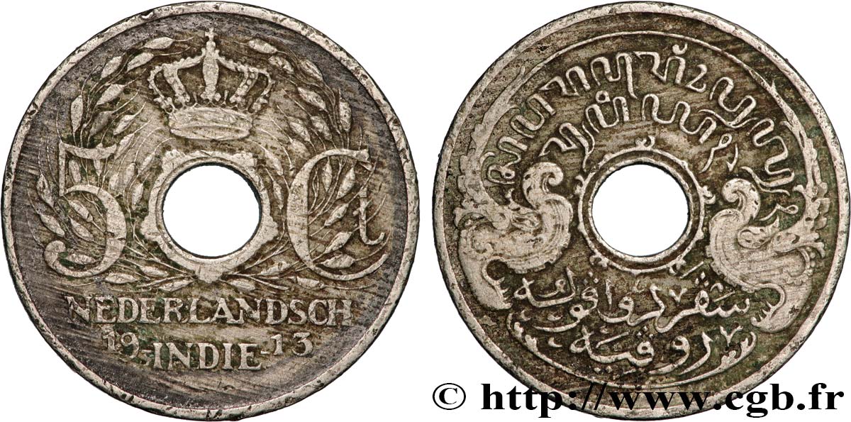 INDIAS NEERLANDESAS 5 Cents 1913 Utrecht BC+ 