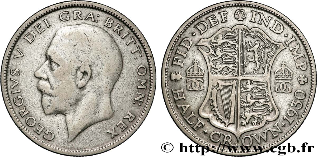 REGNO UNITO 1/2 Crown Georges V / blason 1930  q.BB 