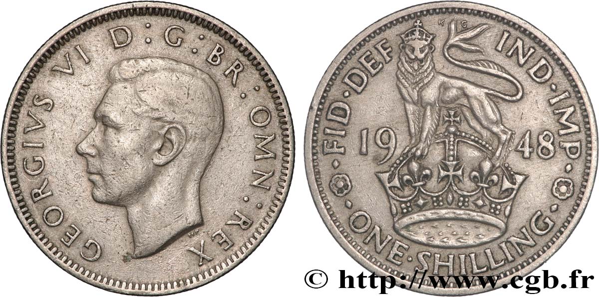 REINO UNIDO 1 Shilling Georges VI “England reverse” 1948  MBC+ 