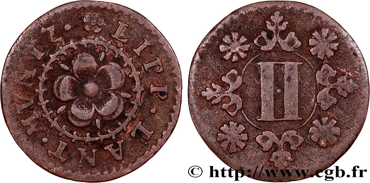 ALLEMAGNE - LIPPE 2 (II) Pfennig Compté de Lippe-Detmold N.D. (1715-1717)  TB+ 