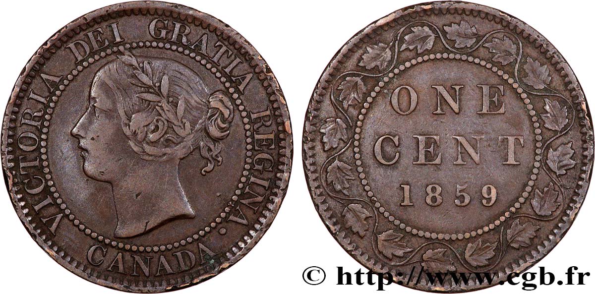 CANADA 1 Cent Victoria 1859  TTB 