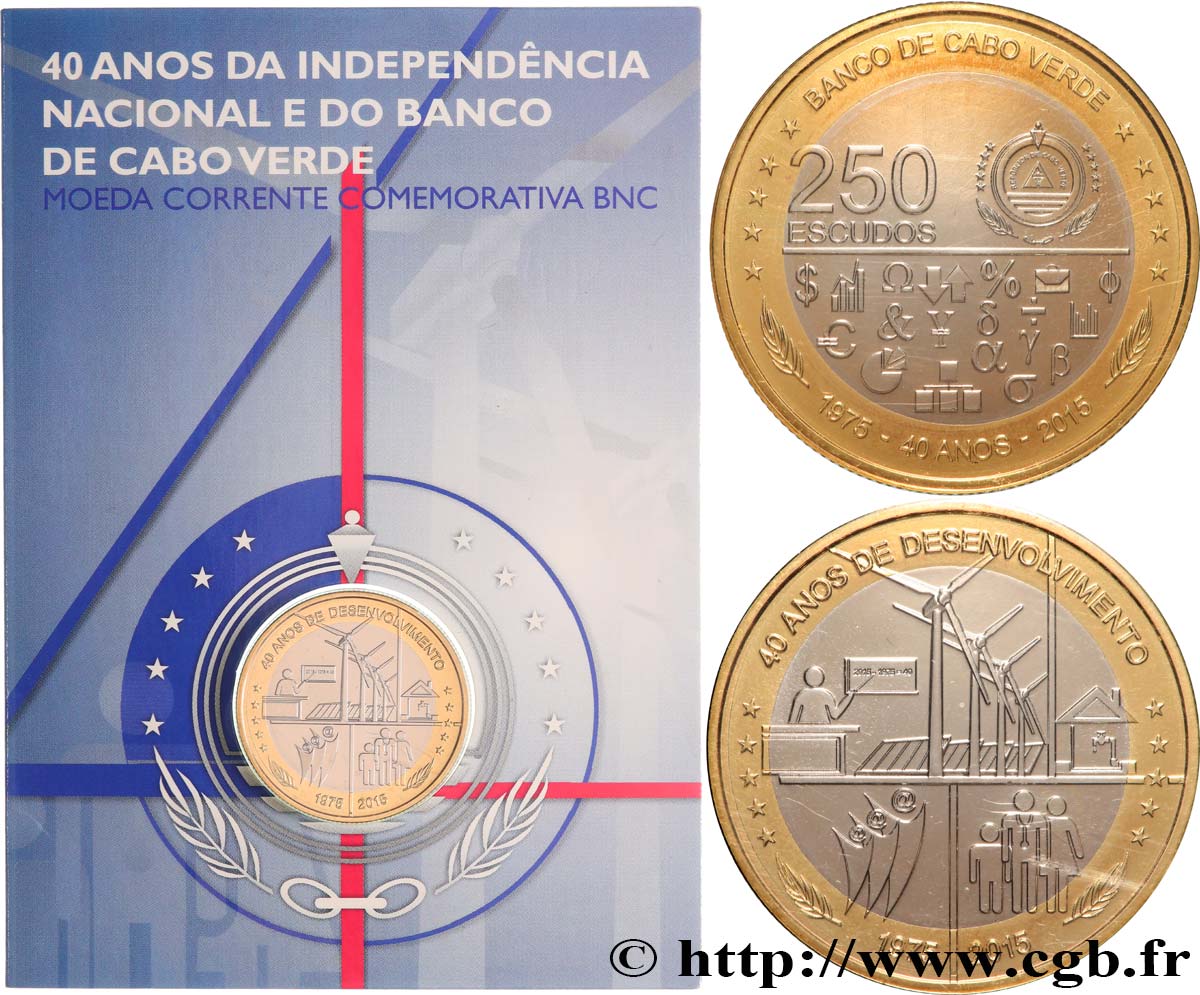 CAPE VERDE 250 Escudos 40e anniversaire de l’indépendance 2015  MS 