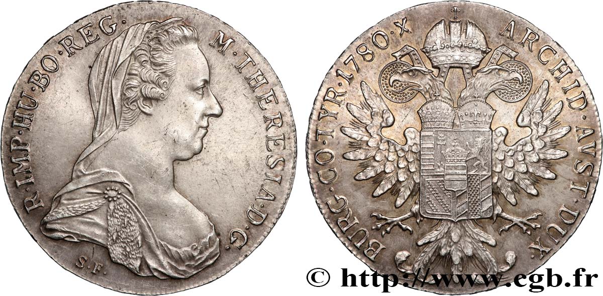 ÖSTERREICH 1 Thaler (REFRAPPE) Marie-Thérèse 1780 Vienne VZ 