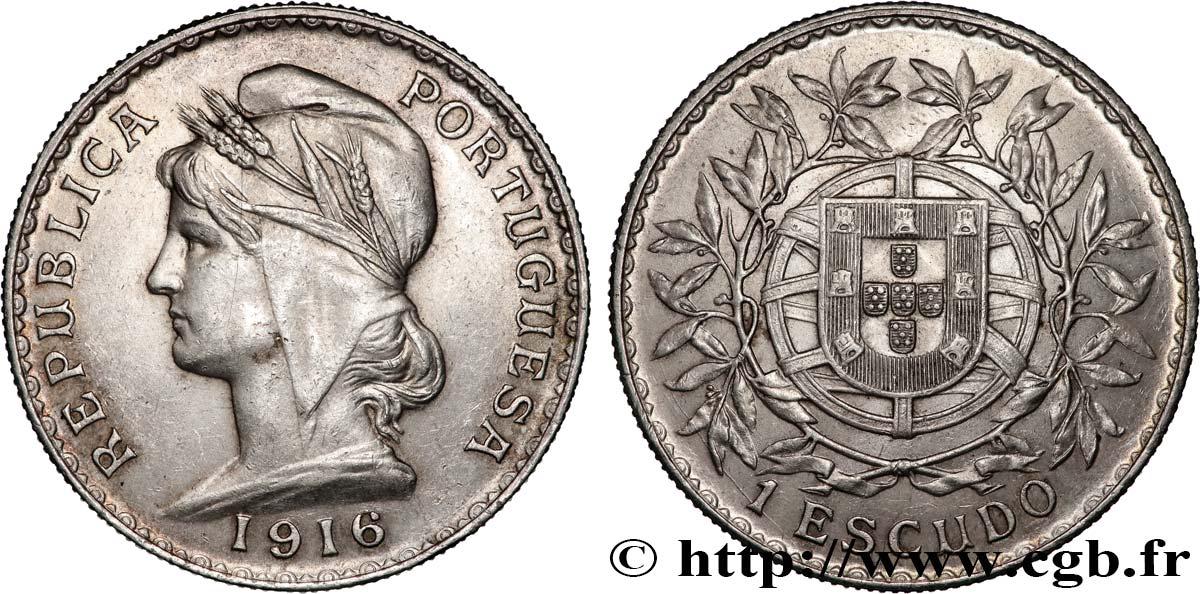 PORTUGAL 1 Escudo 1916  fVZ/VZ 