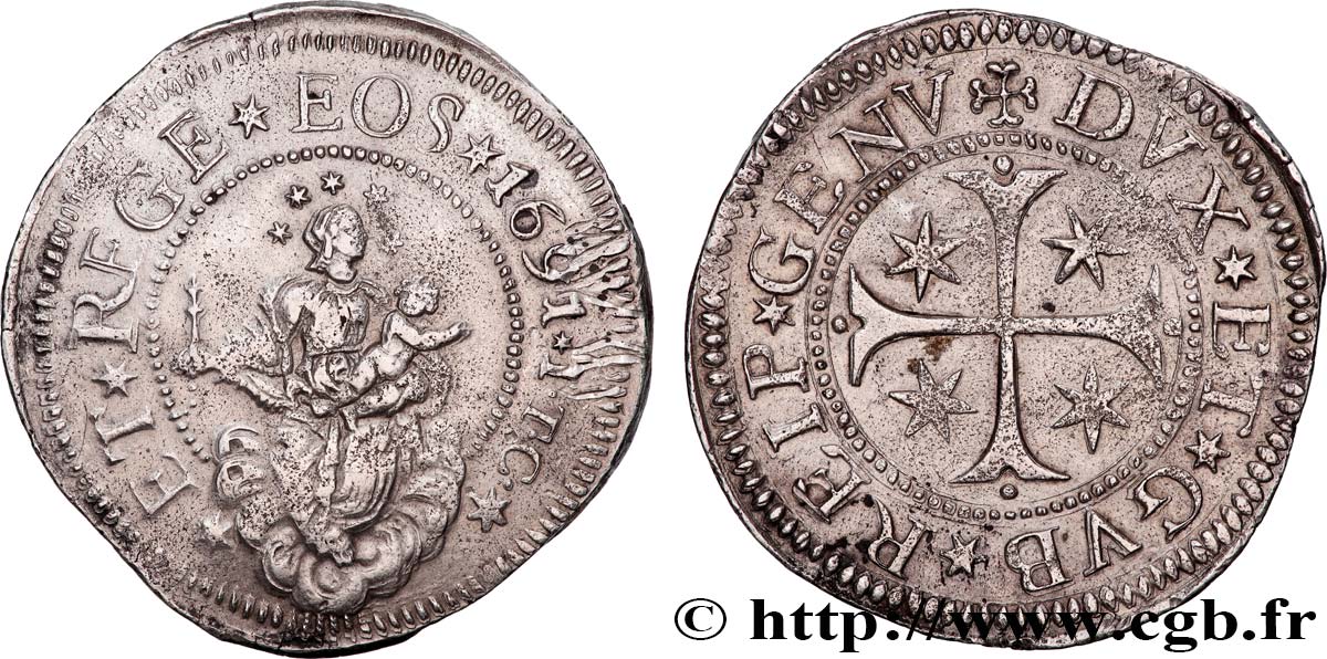 ITALIA - LIGURIA - REPUBLICA DE GENOVA Scudo 1691 Gênes MBC 